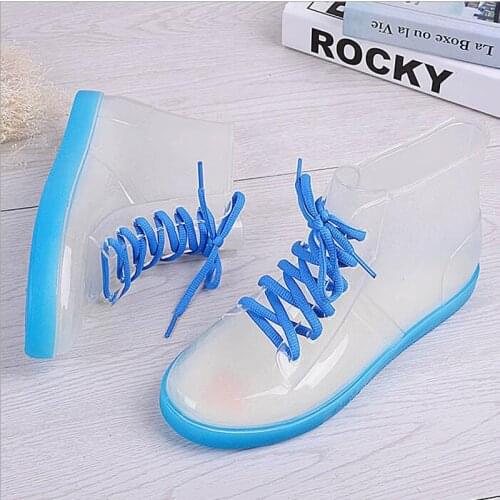 Womens Rainboots Candy color Waterproof Ankle Rain boots Pink Women Casual Shoes botas mujer C363