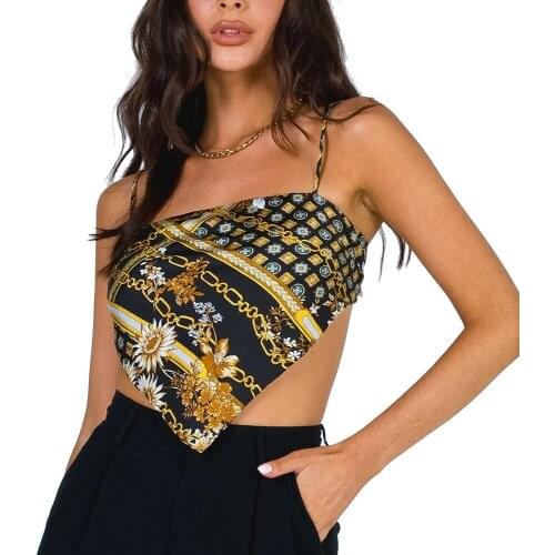 Sexy Party Bodycon Crop Tops Women Print Punk Spaghetti Strap Streetwear Y2k Tank Triangle Top Harajuku Beach Summer Clothes