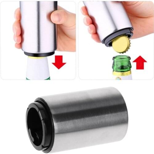VFGTERTE 1PC Automatic Beer Bottle Opener Stainless Steel Magnetic Tool Gadget Home Kitchen Bar Parties Accessories Bar Tools