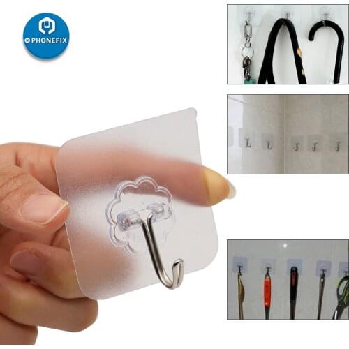 10pcs Wall Hangers Suction Cup Sucker Wall Hooks Hanger for Kitchen Bathroom Accessories Strong Transparent Adhesive Wall Hooks