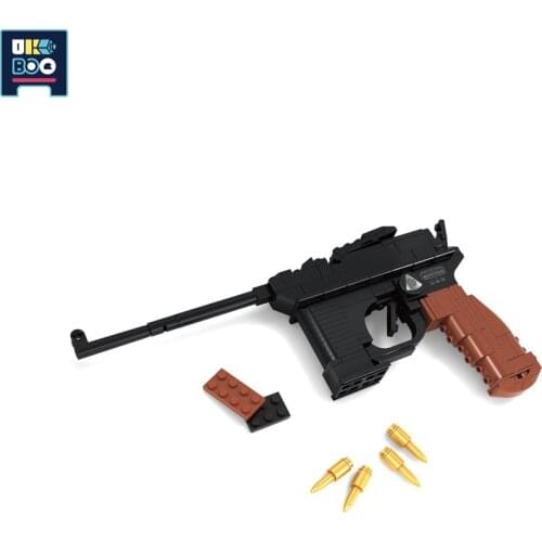 145pcs The Mauser Pistol Super Military Building Blocks Role Playing Classic Assembled Boys Toys Soft Warhead Gun Model