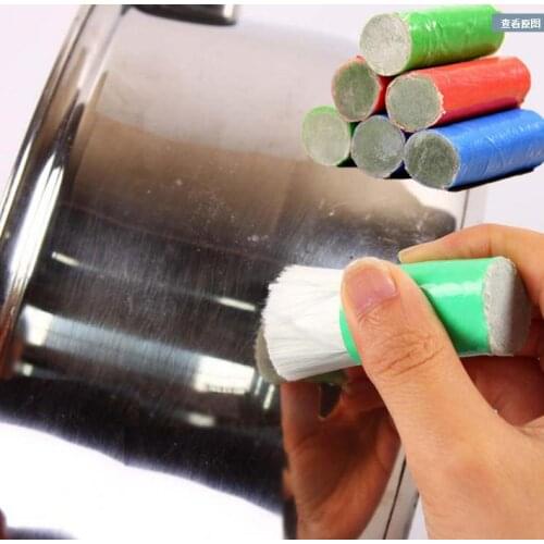 2PCS Magic Stainless Steel Metal Rust Remover Cleaning Detergent Stick Wash Brush Pot Rods Remove Stubborn Stains Kitchen Tools