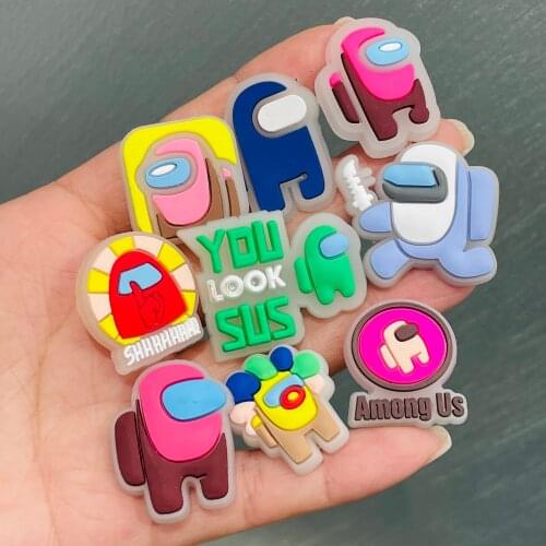 Cute Cool Clog 50Pcs Hot Game Robot Garden PVC Shoe Charms Noctilucent Shoe Accessories DIY Backpack Wristband Croc Jibz