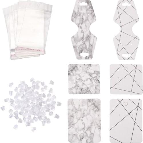 500pcs Marble Pattern Necklace Earring Display Cards Paper Ear Stud Hang Tag Card for Jewelry Packaging Cardboard Holder Display