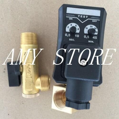 Separated Type 220V 1/2" Automatic Timer Compressor Condensate Drain Timer Solenoid Valve