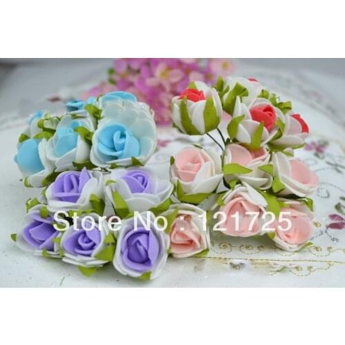 Free shipping double color foam rose flower accessories handmade home decoration artificial flower