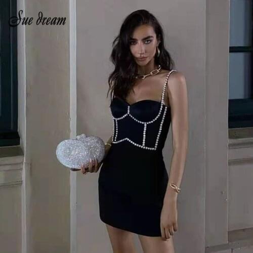 Free Shipping Casual Patchwork Diamonds For Women Square Collar Sleeveless High Waist A Line Mini Dresses Females Summer 2021 Ne