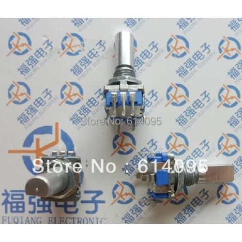 Free shipping Rotary encoder / encoder switch / 20 pulse potentiometer with switch (with nuts + washers) Long Shank