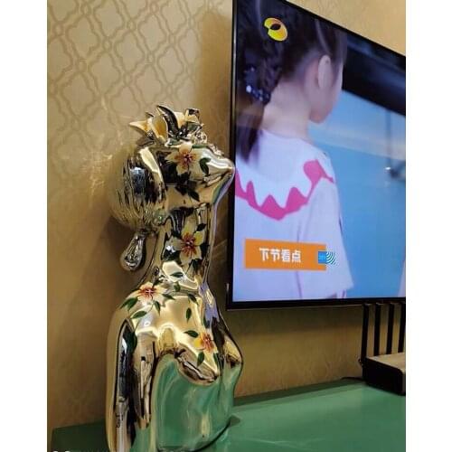 Figure sculpture Ornaments Porch Large TV cabinet decorate Artwork work of art living room personage character a decoration