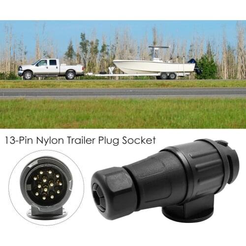 EU Stantard 13 Pin Trailer Socket Black Plastic Electrical Plug Sockets Camping RV Caravan Car Styling Trailer Socket