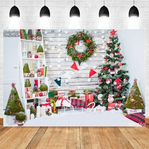 Christmas Backdrop for Photography New Year Christmas Tree Gift Box Photo Background Christmas Decor Backdrop Photocall Banner
