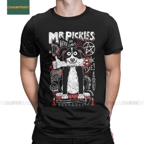 Mr Pickles Mens T Shirts Tv Adult Adultswim Mature Dog Evil Satan Funny Tee Shirt Short Sleeve T-Shirt Cotton 4XL 5XL 6XL