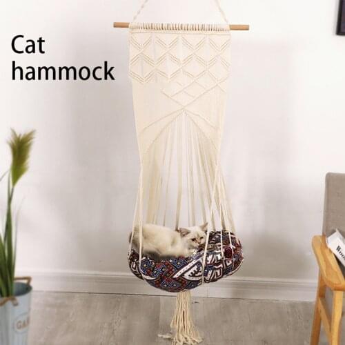 Four Seasons Universal Hand-Woven Cotton Rope Pet Swing Cat Bed Hammock