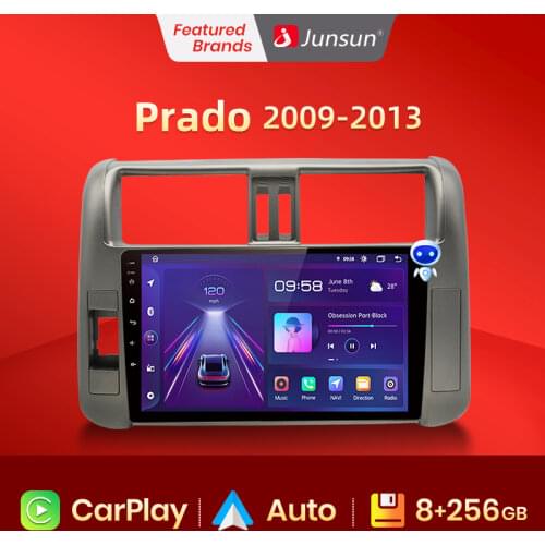 Junsun V1 Android 10.0 AI Voice Control 4G DSP Car Radio Multimedia GPS For Toyota Land Cruiser Prado J150 2009-2013 2din DVD