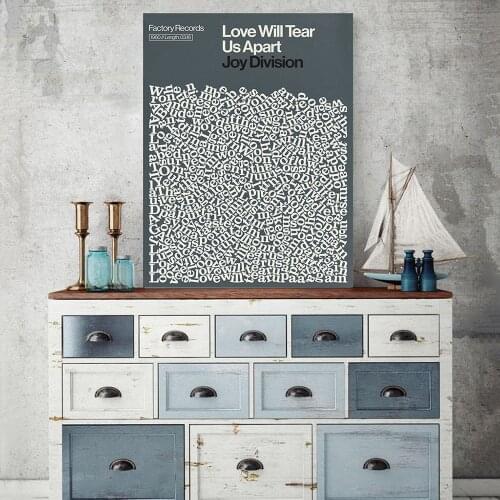 Joy Division song Lyric Print Love Will Tear Us Apart Minimalist Canvas Painting Posters and Prints Wall Art for Room Home Decor