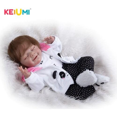 KEIUMI 20 Inch Cute Reborn Baby Doll Panda Clothes Cloth Body Realistic For Kids Birthday Surprise Christmas Present