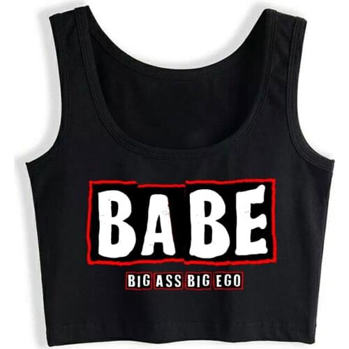 Crop Top Sport Big Ass Big Ego Babe Funny Vintage Sleeveless Tops Women
