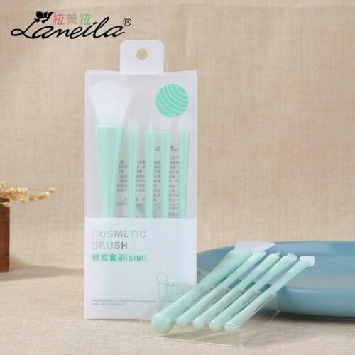 Lameila Silica Gel 5 Brush Suit Boxed Mask Eyeshadow Brush Lip Brush Beauty Tool Now Wholesale D0891