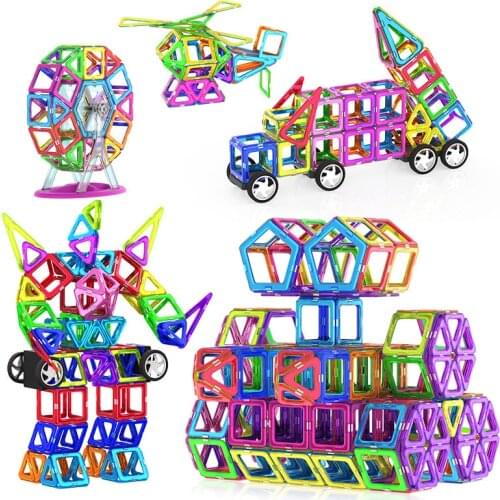 Magnetic Toys Magnets Kids Blocks Educational Girl Boy Construction Designer Set Castle Plane Car Creative Children Gift