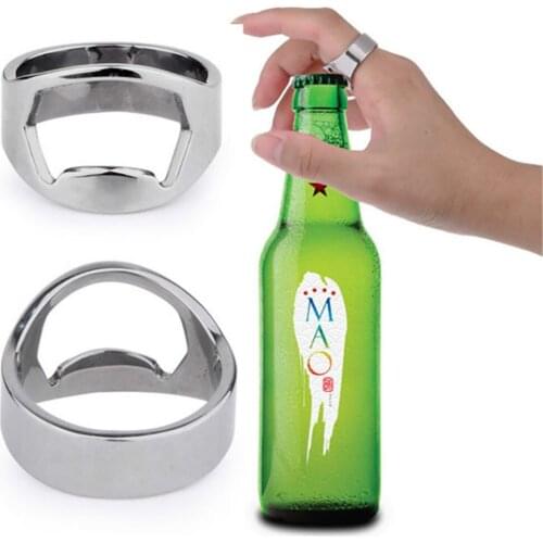 22MM Mini Ring Beer Bottle Opener Stainless Steel Finger Ring-shape Bottle Beer Cap Opening Portable Remover Kitchen Bar