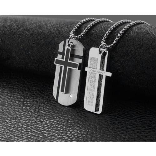 Titanium Steel Cross Mens Stainless Steel Necklace Pendant Trendy All-match Necklace Jewelry