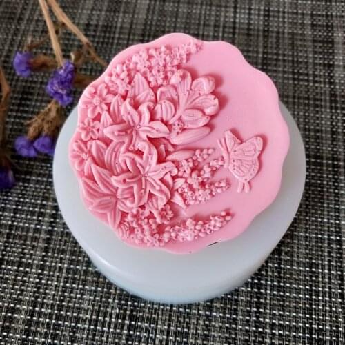 Butterfly Soap Silicone Mold Flowers Soap Molds Gypsum Chocolate Candle Candy Mold HC0127 PRZY Lily Flower Moulds Clay Resin