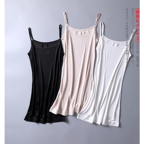 Womens 50% Silk 50% Viscose Stretchy Lace Full Slip Sleepwear Chemise Adjustable Strap XS321