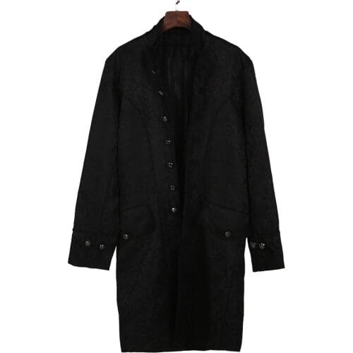 Autumn Winter Plus size Mens Print Coat Tailcoat Jacket Gothic Frock Coat Uniform Costume Praty Outwear gift
