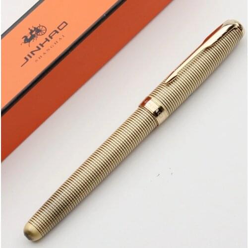 Jinhao Fountain Pen New Luxury Bronze Ink Pens High Quality Metal Golden Clip Pens Office Gift