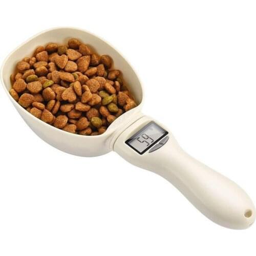 Pet Food Scoop Plastic Creative LCD Display Measuring Spoon Dog Cat Food Spoon
