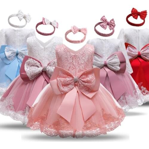 Baby Girls Princess Birthday Dress Toddler Kids Wedding Clothing Newborn Girls Baptism Dress Infant Girls Party Tutu Vestido