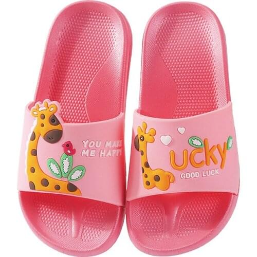 Summer Childrens Slippers For Boys Girls Cartoon Slippers Soft Bottom Non-slip Beach Sandals Kids Home Bathroom Flip Flops