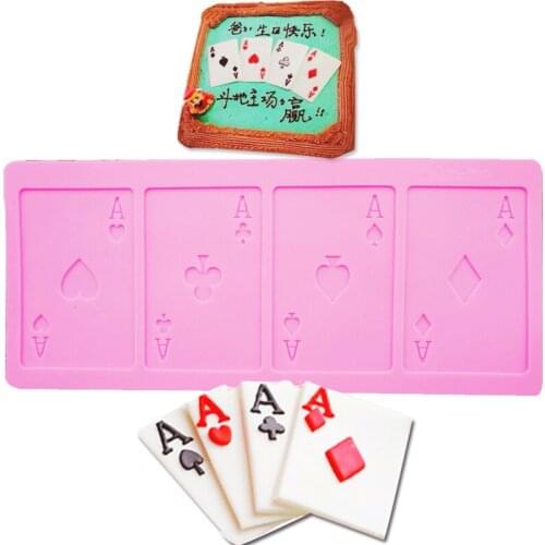 Poker Card Ace Card Silicone Mold Resin Craft DIY Mould Tools for Jewelry Pendant Charm Necklace Making Decorating