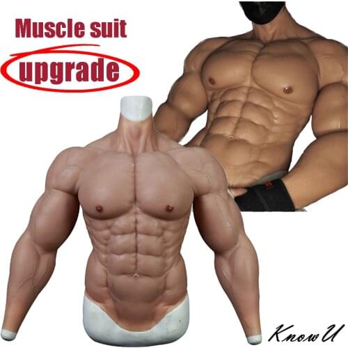 KnowU Silicone Muscle Suit Strengthen Cosplay Realistic Fake Muscle Suit with Arms Realistic Chest