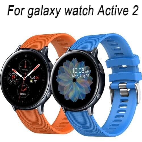 For Samsung galaxy watch Active 2 40mm 44mm Watchband 20mm Watch Strap Sport Silicone Band wristband Active2 ремешок для часов