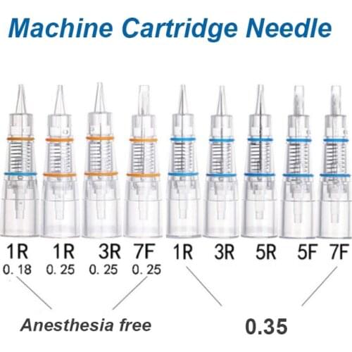 50pcs Tattoo Supplies Microblading Machine Cartridge Needle 1R 3R 5R 7F Permanent Makeup Tattoo Needles for Embroidery Eyebrow