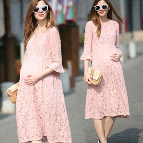 Spring and summer new maternity dress Europe and the United States fashion sleeve dress loose Maternity Dress gentlewoman