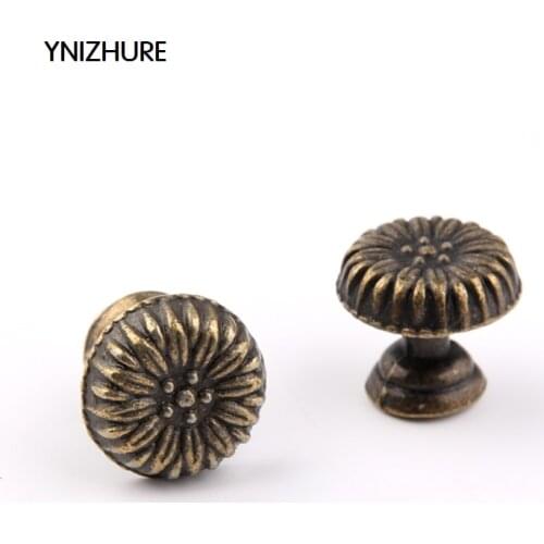 YNIZHURE 10pcs 20*18mm Puxadores Bronze Dome Antique Handle Cupboard Door Knob Pull Cabinet Drawer Trim Single Hole Alloy