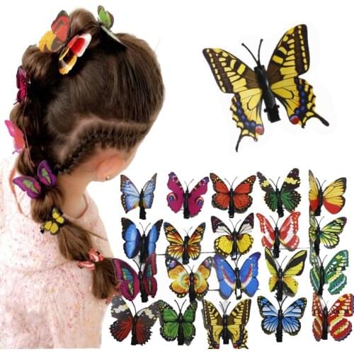 10 pcs popular women girls hairpins 3D butterfly clips for girl hair clip Boutique girls Hair Accessories Easter decoration