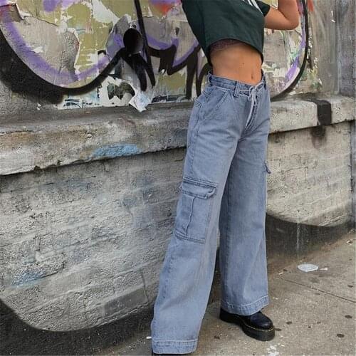 2020 High Waist Loose Comfortable Jeans For Women Plus Size Fashionable Casual Straight Pants Mom Jeans Washed Jeans Y2K