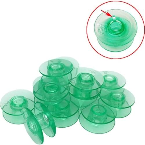 10PCS Clear GREEN Bobbins for Viking Husqvarna White Home #4125615-45 #4123078-G(it is the real viking bobbin )