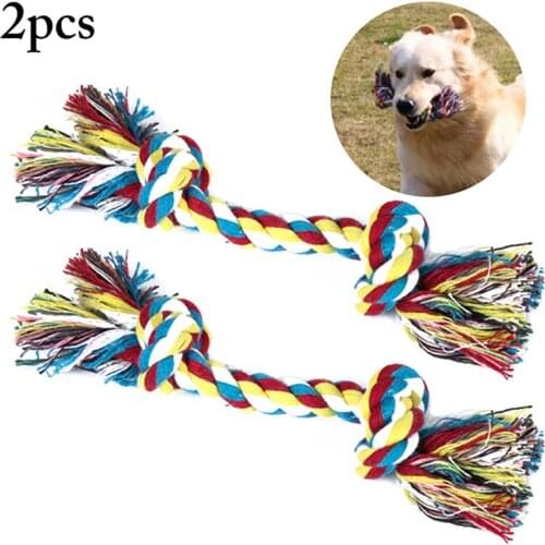 2PCS 7.09in Pet Rope Toy Cotton Rope Bite Resistant Dog Rope Toy Pet Doggy Kitten Chewing Toy Cosas Para Perros Random Color