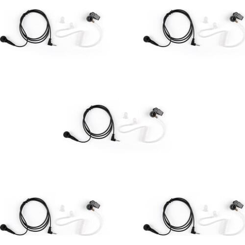 Artudatech 5Pcs 2.5mm Listen Only Covert Acoustic Tube Headset For Radio MIC Speaker Talkie