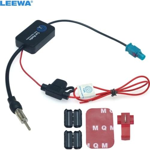 LEEWA 5set Car Antenna FAKRA AM/FM Radio Signal Amplifier Booster For Audi Volkswagen Aerials Fakra Anteena Booster Parts