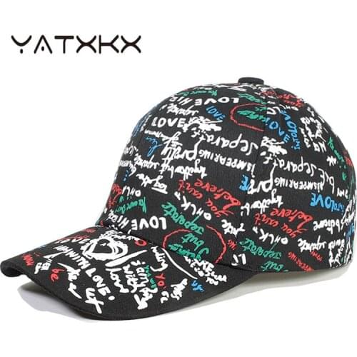 [YaTxKx] Baseball Caps Adjustable Casual Cap Snapback Bone Printing Graffiti Climbing Hats For Women Outdoor Golf Caps For Men