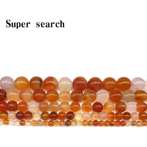 Natural Stone Beads Red Agat Stone 4/6/8/10/12/14mm Fashion Jewelry Loose Beads for Jewelry Making Necklace DIY Bracelet