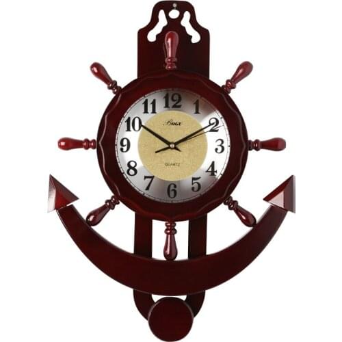 Clock Wall Clock Living Room Nordic Wooden Clock Chinese Style Wall Clock Decoration Personality Creative Solid Wood Wall Clock