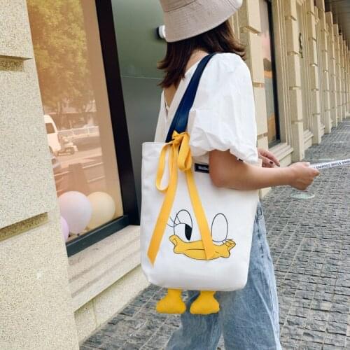 Disney canvas bag female Korean simple ins student hand-carrying one-shoulder handbag crossbody bag