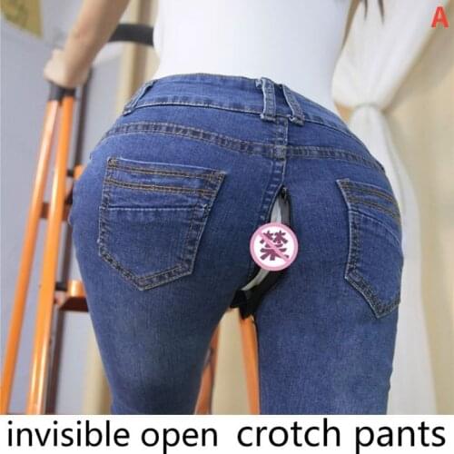 Wild Full Zip Pants Women Outdoor Invisible Zipper Open Jeans Couple Dating Open Sex Free Ripped Jeans for Women Jeans Mom