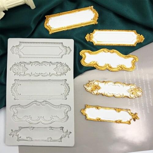 European-style embossed retro photo frame fondant silicone mold Baroque cake lace edge decoration mold